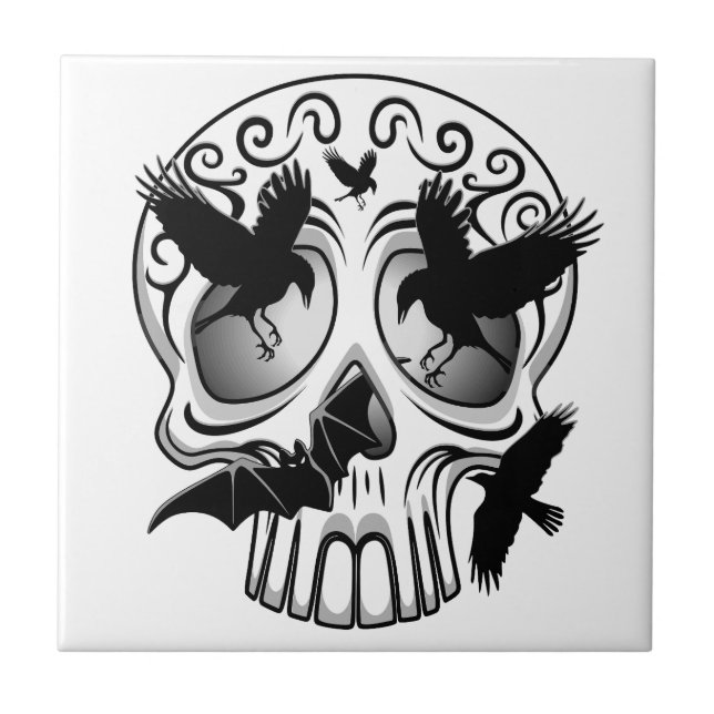 Azulejo Calaveras decorativas de Halloween (Frente)