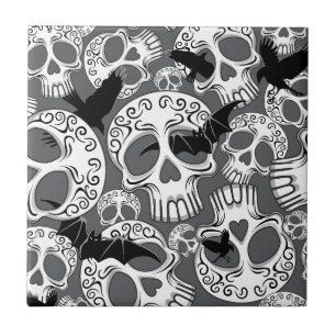 Azulejo Calaveras decorativas de Halloween