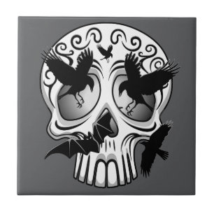 Azulejo Calaveras decorativas de Halloween