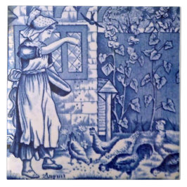 Azulejo Calendario Repro Antiguo Wedgwood Azul Septiembre