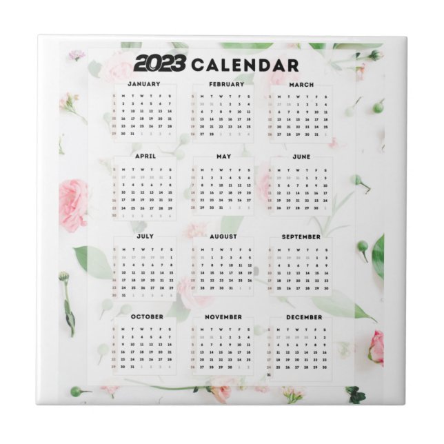 Azulejo calendrier 2023 floral (Frente)