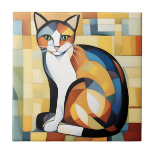 Azulejo Calico Cubism A Feline