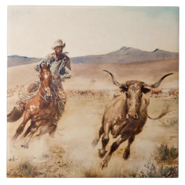 Azulejo "California Vaquero" por Edward Borein