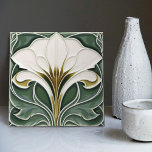 Azulejo Calla Lily Green Floral Wall Decoración Art Nouvea<br><div class="desc">¡Bienvenidos a CreaTile! Aquí encontrará diseños de baldosas hechos a mano que he hecho personalmente artesanalmente y vintage baldosas de barro cerámico y porcelana, ya sean manchadas o naturales. Me encanta diseñar productos de cerámica y azulejos, con la esperanza de darte una manera de transformar tu hogar en algo que...</div>