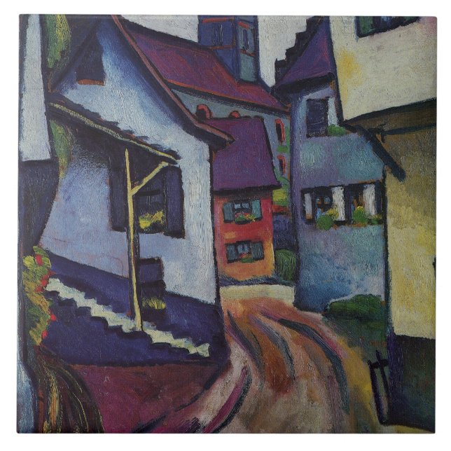 Azulejo Calle Con Iglesia En Kandern August Macke (Frente)