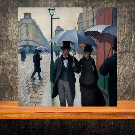 Azulejo Calle de París en tiempo lluvioso - Gustave Caille