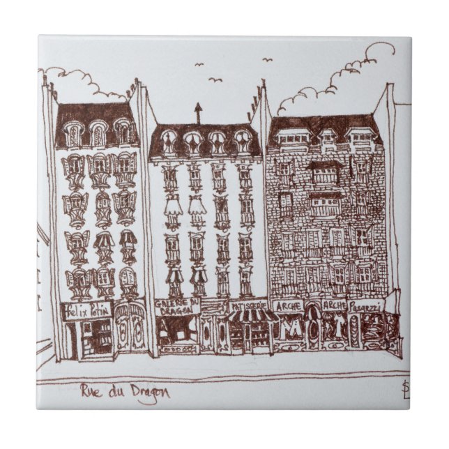 Azulejo Calle del Dragón, Saint-Germain-des-Prés, París (Frente)