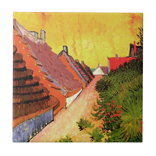Azulejo Calle en Saintes Maries por Vincent van Gogh (Frente)