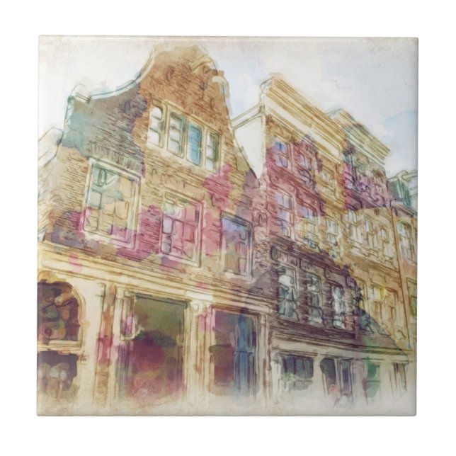 Azulejo Calles de Amsterdam vieja (Frente)