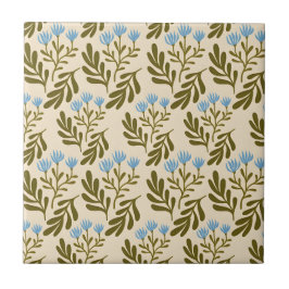 Azulejo  Calm and Natural: Blue Flower Seamless Pattern
