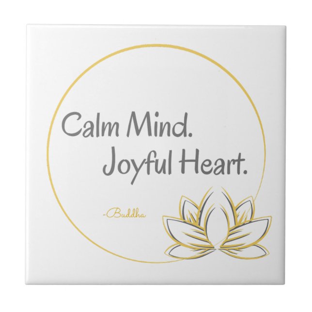 Azulejo Calma Mind Joyful Heart Buddha Cita (Frente)