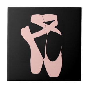 Azulejo Calzado de punta de ballet rosa
