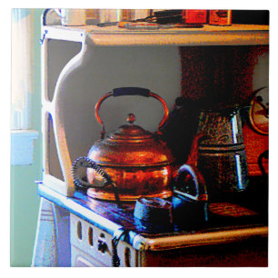 Azulejo Calzado de té de cobre en Stove