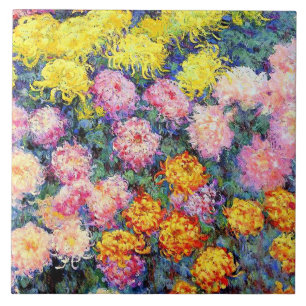 Azulejo Cama de Crisantemos por Monet