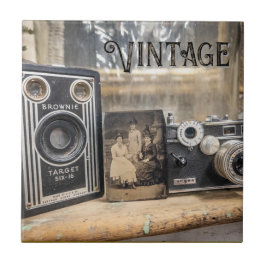 Azulejo Cámaras antiguas e impresión fotográfica