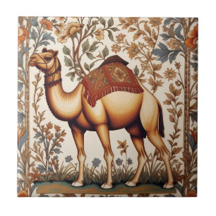 Azulejo Camello Elegante Inspirado en Floral de William Mo