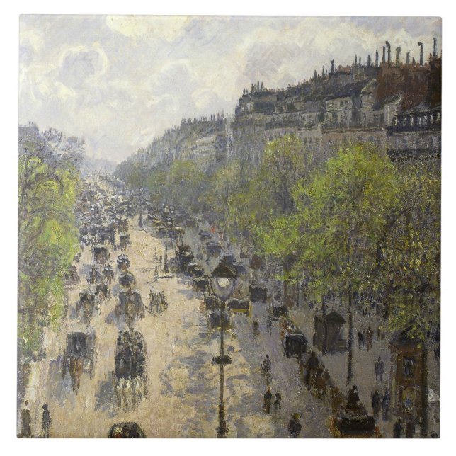 Azulejo Camille Pissarro - Boulevard Montmartre, primavera (Frente)