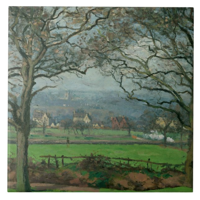 Azulejo Camille Pissarro - cerca de la colina de Sydenham (Frente)
