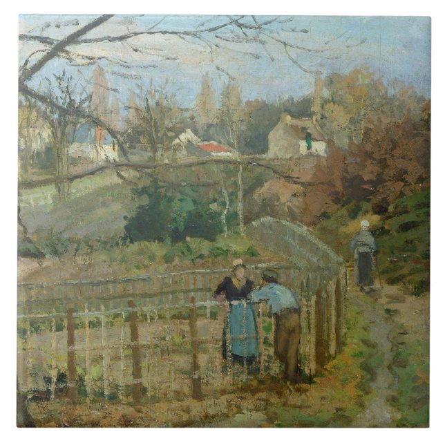 Azulejo Camille Pissarro el | la cerca, 1872 (aceite en (Frente)