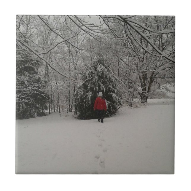 Azulejo Caminando En Un País De Maravillas De Invierno (Frente)