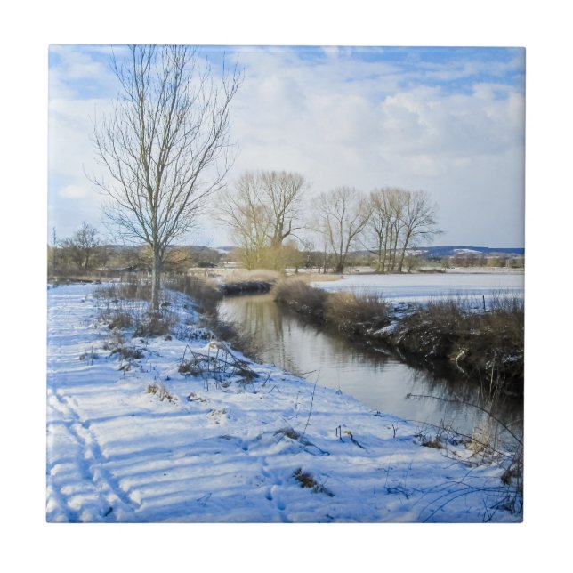 Azulejo Caminata de Invierno Riverside - Cerámica personal (Frente)