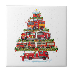 Azulejo Camión de bomberos enciende a Navidades de bombero