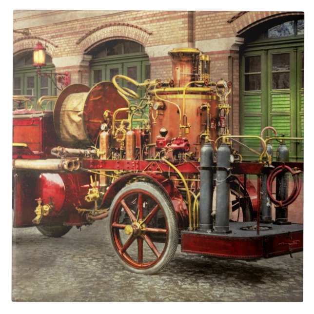 Azulejo Camión de bomberos - Un camión bomba eléctrico 190 (Frente)