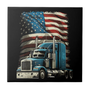 Azulejo Camionero Bandera Estadounidense Para Camión Patri