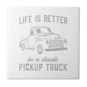 Azulejo Camioneta Clásica Tipo Hombre Vintage