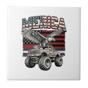 Azulejo Camioneta Monstruo Águila Americana Patriótica Vin