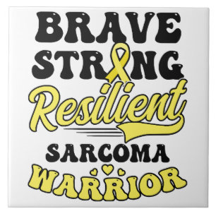 Azulejo Camisa contra el cáncer de sarcoma valiente fuerte