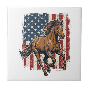 Azulejo Camisa de diseño vectorial de bandera de caballo p