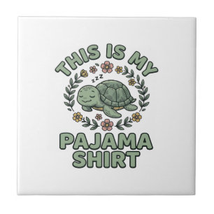 Azulejo Camisa De Dormir De Tortuga Lindo Vintage Vector D