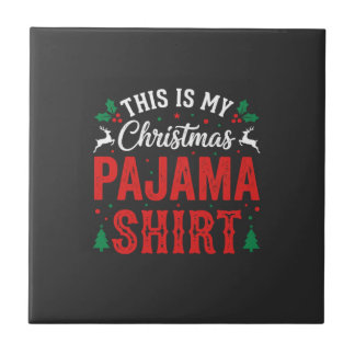 Azulejo Camisa de pijama de Navidad Divertida Fiesta