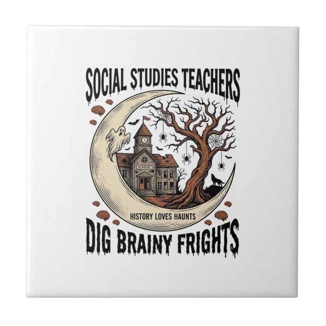 Azulejo Camisa de profesor de estudios sociales Spooky Bra (Frente)