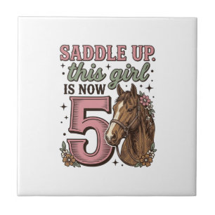 Azulejo Camisa de vaquera de caballo para niña de 5 años