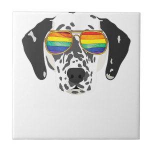 Azulejo Camisa del orgullo gay dálmata lesbiana LGBT Rainb