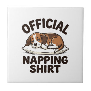 Azulejo Camisa Oficial para Dormir Perro Dormilón Diseño V