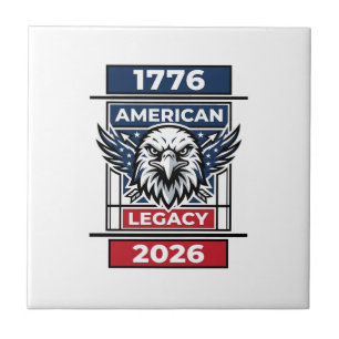 Azulejo Camiseta Águila Vintage 1776 2026 Tipografía Patri