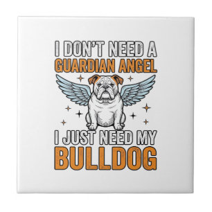 Azulejo Camiseta Ángel de la Guarda Bulldog Amante de Perr