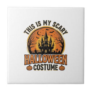 Azulejo Camiseta Castillo Embrujado Disfraz Halloween Vint