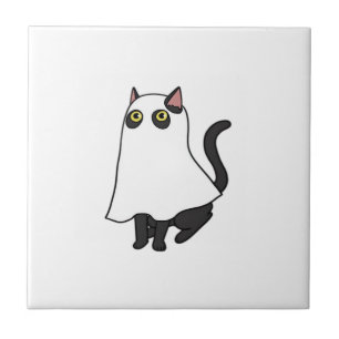 Azulejo Camiseta clásica de gato fantasma_2