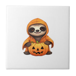 Azulejo Camiseta clásica de Halloween perezoso lindo