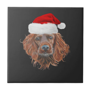 Azulejo Camiseta clásica de Navidad Irish Setter