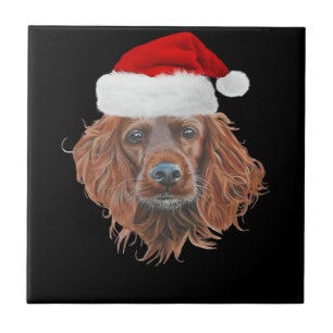 Azulejo Camiseta clásica de Navidad Irish Setter