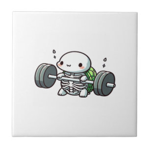 Azulejo Camiseta clásica Deadlift Cute Turtle