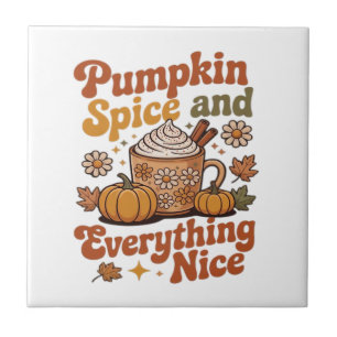 Azulejo Camiseta Clásica Retro Pumpkin Spice Everything Ni