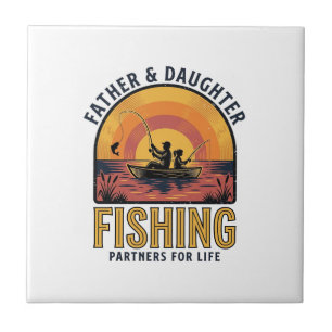 Azulejo Camiseta Compañeros de Pesca de Padre e Hija de po