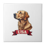 Azulejo Camiseta con grabado de Golden Retriever Vintage U<br><div class="desc">Camiseta con grabado de Golden Retriever Vintage USA</div>