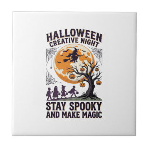 Azulejo Camiseta Creativa de Halloween Arte de Luna Espelu